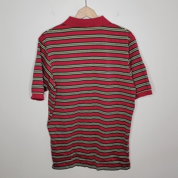 Ralph Lauren Polo Golf | Red Yellow Green Navy Striped Polo Shirt Size Medium - Picture 2 of 4
